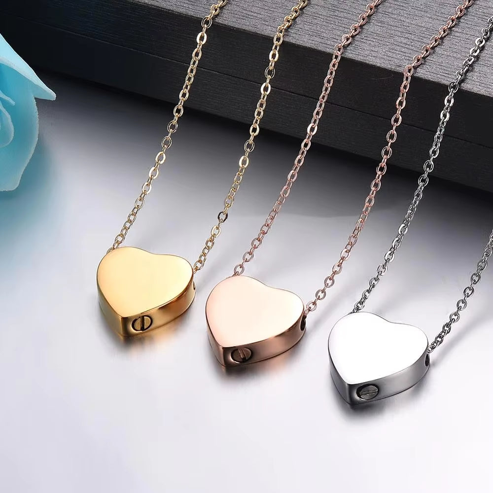 Heart Shaped Memorial Urn Necklace